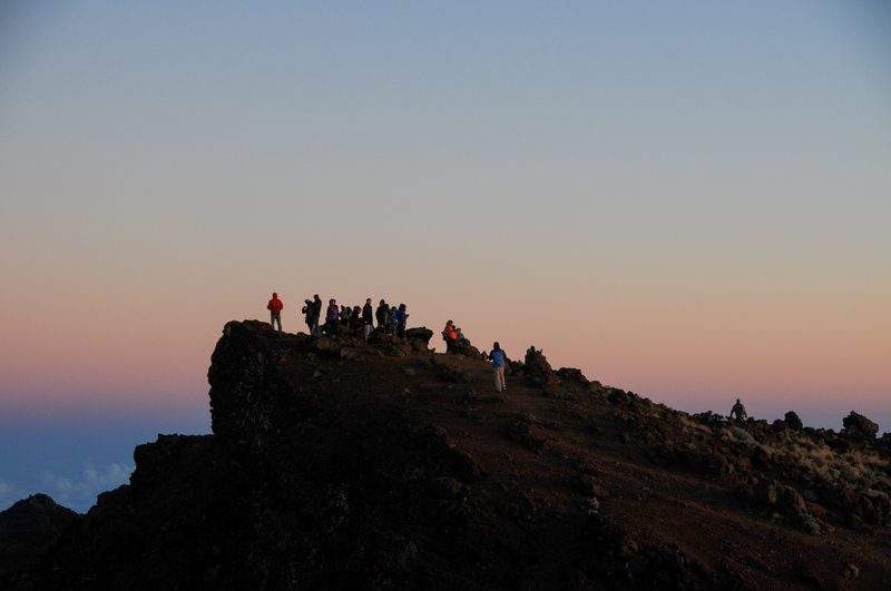 Plenty of room on the summit of Piton Des Neiges to watch the sun come up.