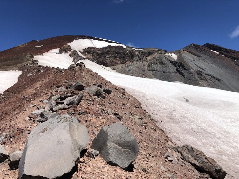 Climbing along the Lewis Glacier.