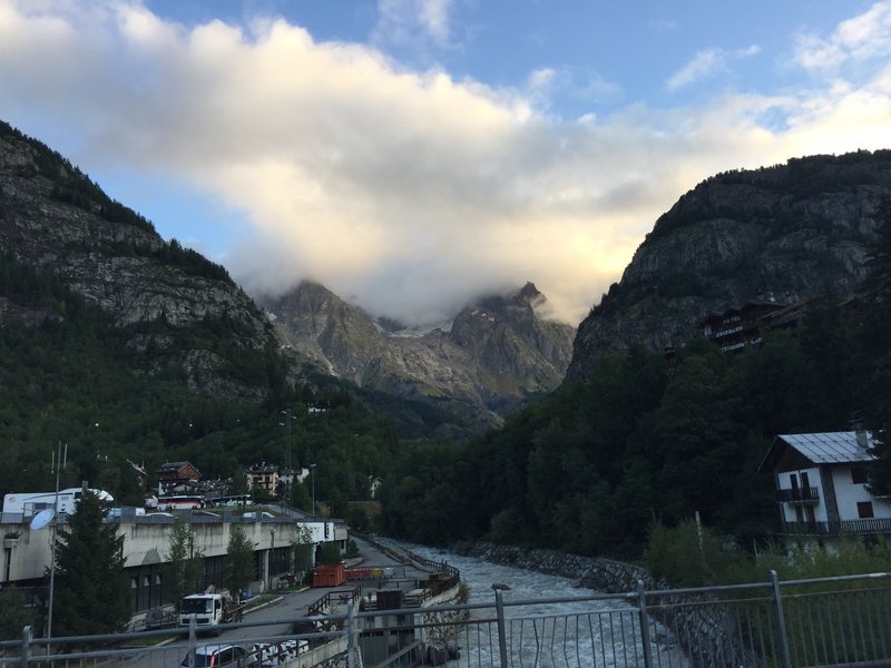 Start of the race in Courmayeur