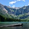 Amazing sunny day at Avalanche Lake with all of the falls flowing.