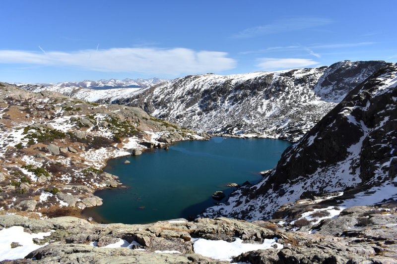 Nearly to the upper lake, and looking down on Lower Tuhare Lake.