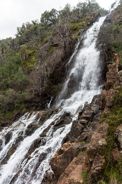 Waterfall along the flumes