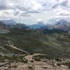 View from Forcella Sora Forno down on Rifugio Biella