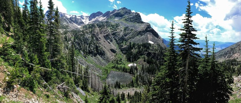 Looking down on the first alpine lake