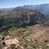 Looking down from ridgeline of North Twilight Peak