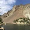 Looking towards Lake Agnes with Nohku Crags in background