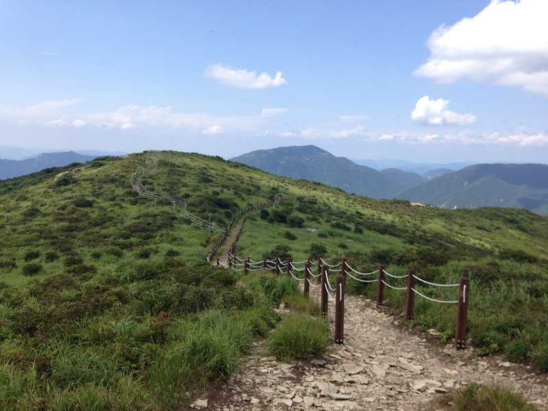 Walking on hilly land in Youngnam alps