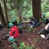 Taking lunch after a few hours of hard trail work.