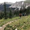 Heading back down the West Branch Trail. Returning to tree cover.