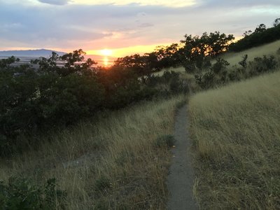 Enjoying the sunset along the Bonneville Shoreline Trail.