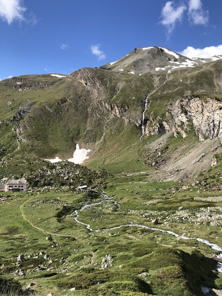 Trift house along a glacier feed stream