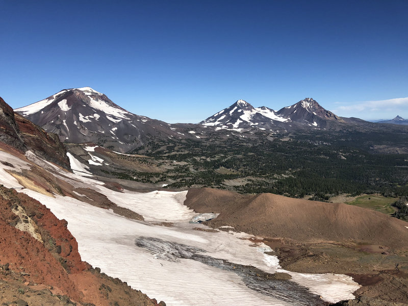 View of three sisters from ridge