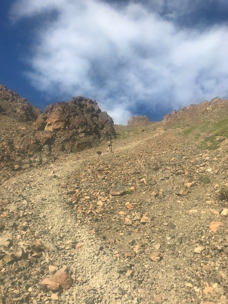 Coming down the scree field into Black Lake