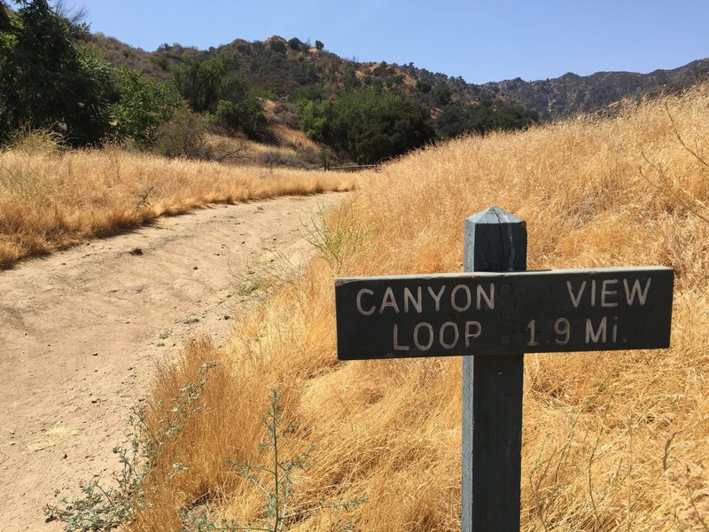 Trailhead of Canyon View Loop trail.