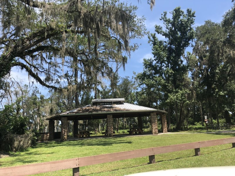 shaded picnic area