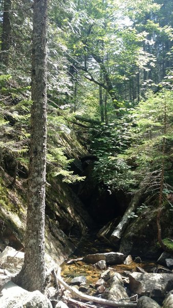 Granite on wither side of brook, showing why it is named the giant slide.