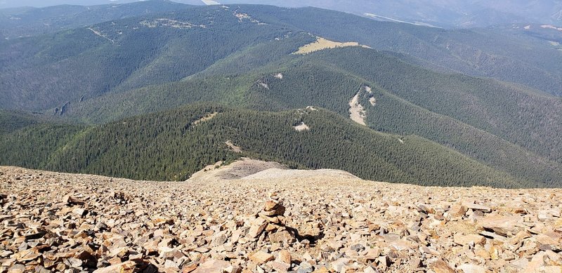 Looking back down the trail on West Spanish Peak