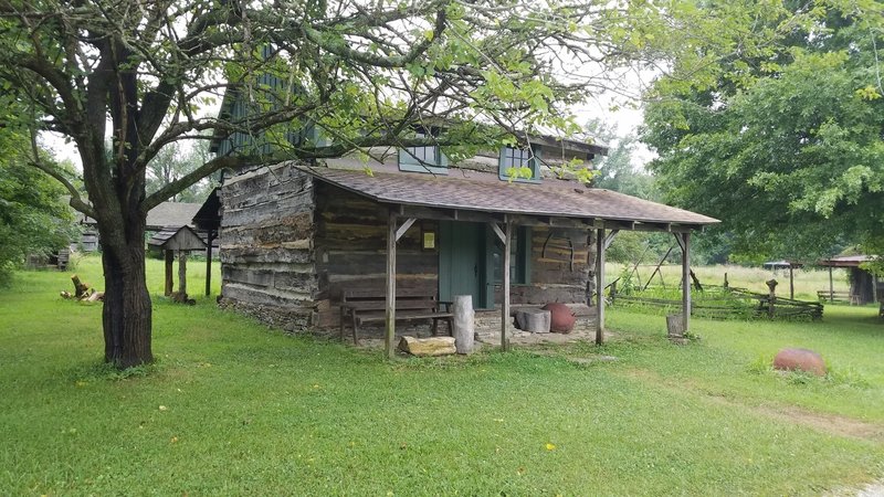 One of several log buildings at the Pioneer Village.