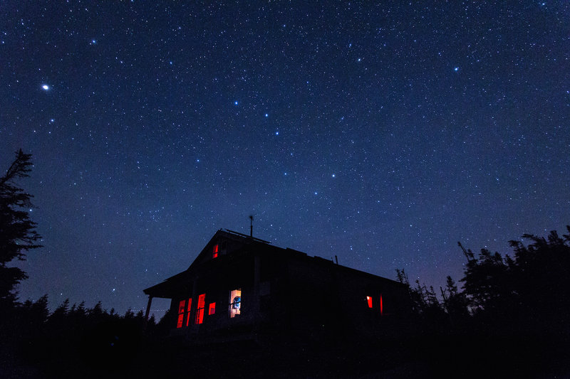 Galehead hut, night view