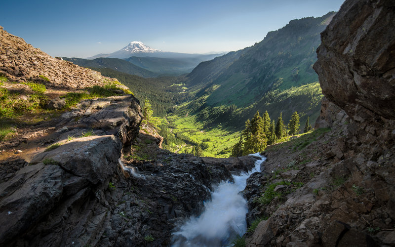 Waterfall below Goat Lake.