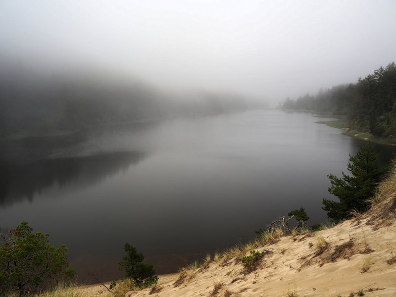 Threemile Lake on a foggy morning.