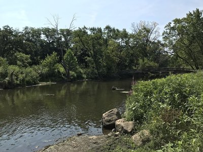 The bridge over the DuPage River, at the start of the trail.
