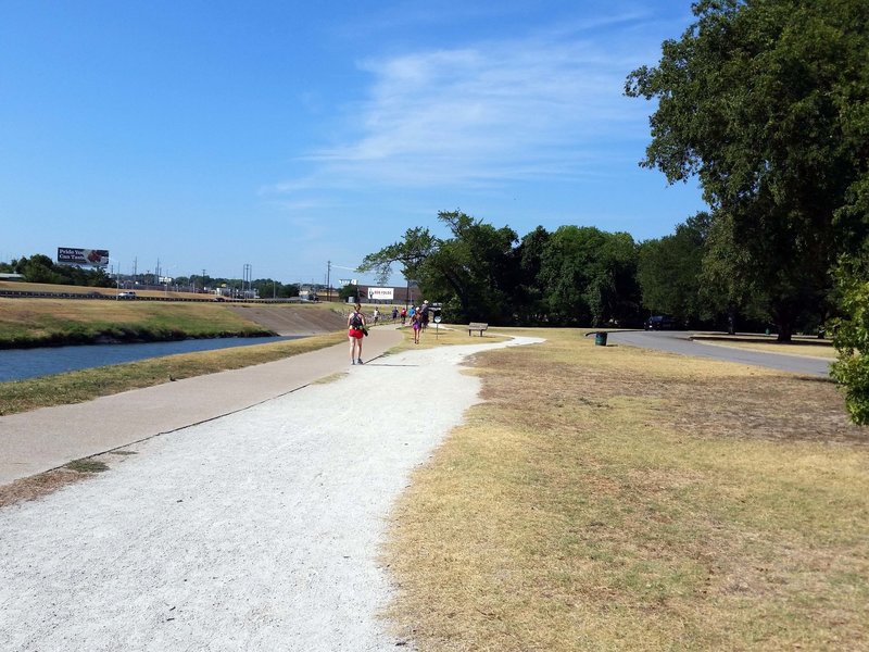 Concrete Trinity Trail and crushed limestone path.