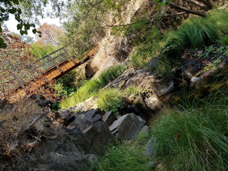 The shady swim hole under the bridge near Skunk Hollow.