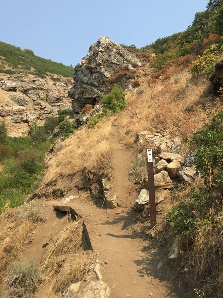 Left to Mid-way Peak via Triumph. Right is Indian Annie--quite steep and a bit exposed and washed out in places.