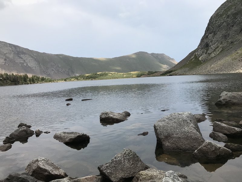 Upper Sand Creek Lake near the inlet. Huge trout here!