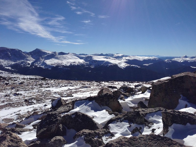 Ascending from the Hourglass Trail toward Comanche Peak (November)