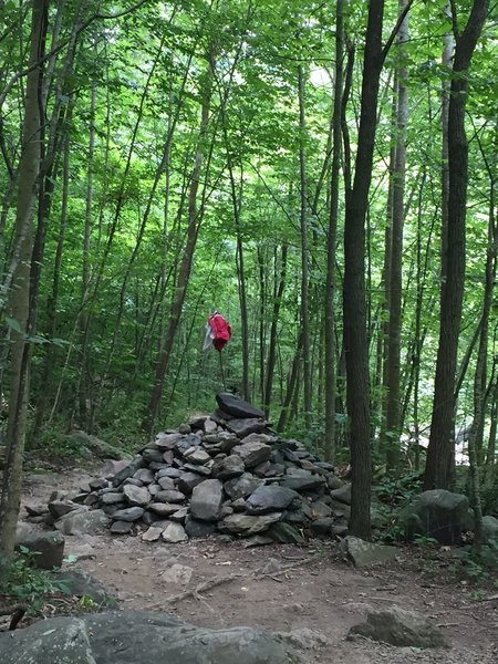 North Fork Moorman's River Trail, Mmmm I think someone surrendered their shorts???  My understanding is, if you hike this trail add a rock, so add one. But, keep your shorts on :)