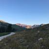 A view of Mount Superior and Cardiff Pass on the horizon from Albion Basin