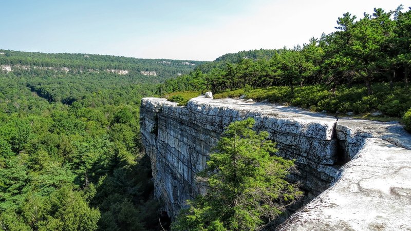 Gertrude's Nose Trail follows atop one of the many ledges on the Shawangunk Ridge of Hudson Valley, New York