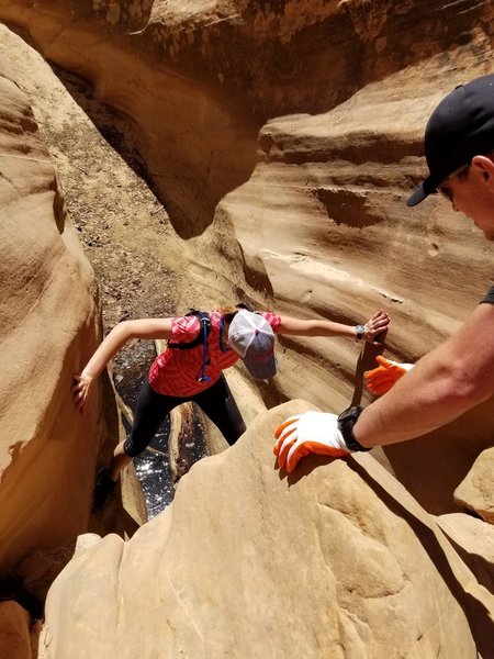 This area has a large rock obstacle that, during a wet season, will have a puddle at the bottom to traverse before the small ascent.