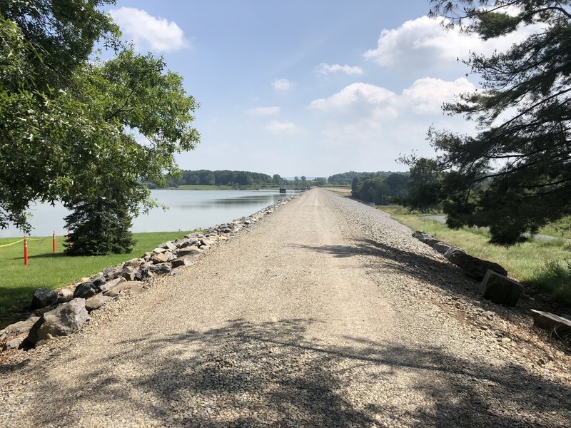 Trail ends walking across the Dam to your car