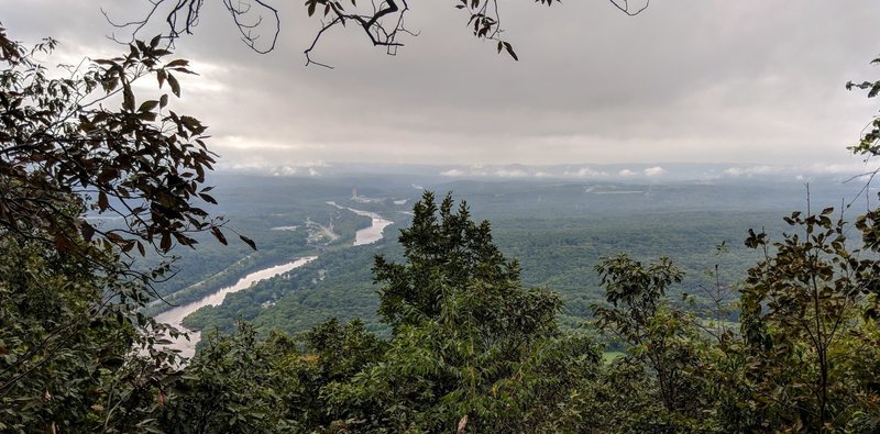 They payoff at the summit of Mt Minsi - a view of the Delaware river with Portland, PA in the distance