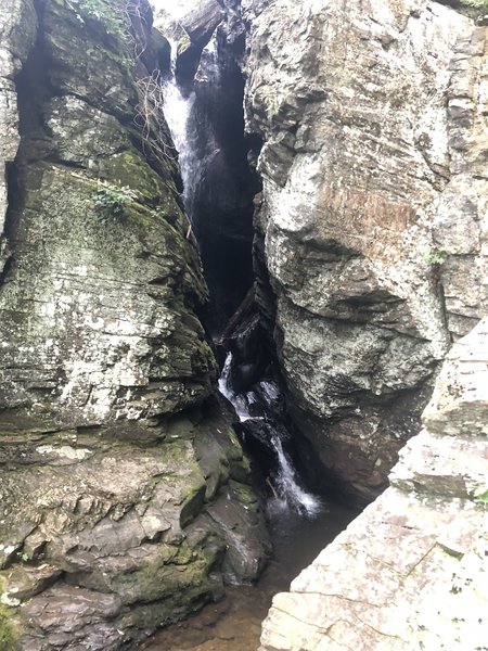 Waterfall at the end of the hike for Ravens Cliff