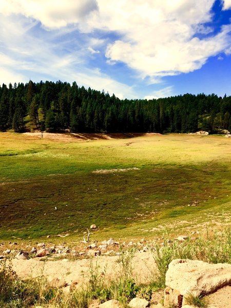 The dried up lake.