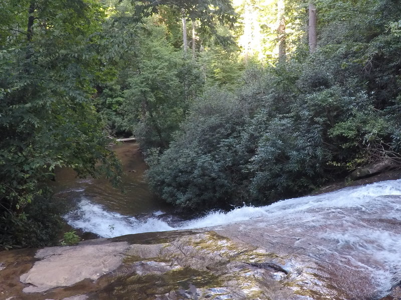 The lower falls.