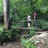 A bridge over a creek on the way to the trail.