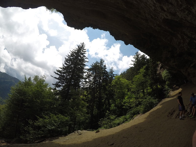 Inside the Alum Cave Bluffs.