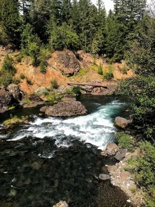 The Clackamas river rushes through Alder Flats
