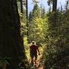 Hiking up the trail.