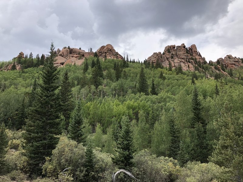 Some of the rock formations in Lost Creek Wilderness