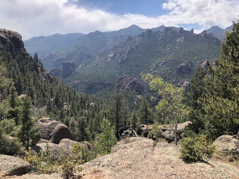 Looking down into the valley on the Lost Creek Loop