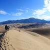 Group of hikers heading to Star Dune