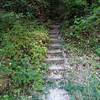 Stepping down to the Twin Peaks Trail.