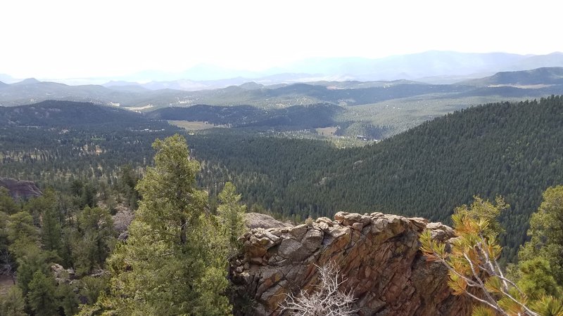 The beautiful view from the Staunton Rocks Overlook, before you begin descending the Border Line Trail