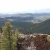 The beautiful view from the Staunton Rocks Overlook, before you begin descending the Border Line Trail